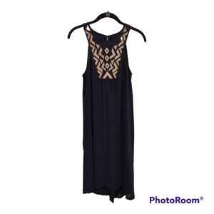 Liz Lange‎ dark Navy Blue sleeveless maternity midi dress